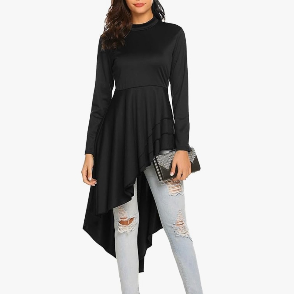 Elegant Black Layered Tunic